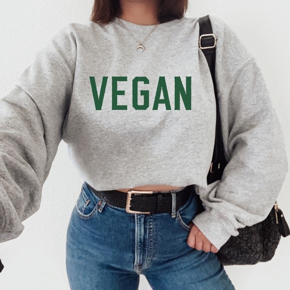 NEW VEGAN graphic Sweatshirt S-5X - Picture 1 of 6
